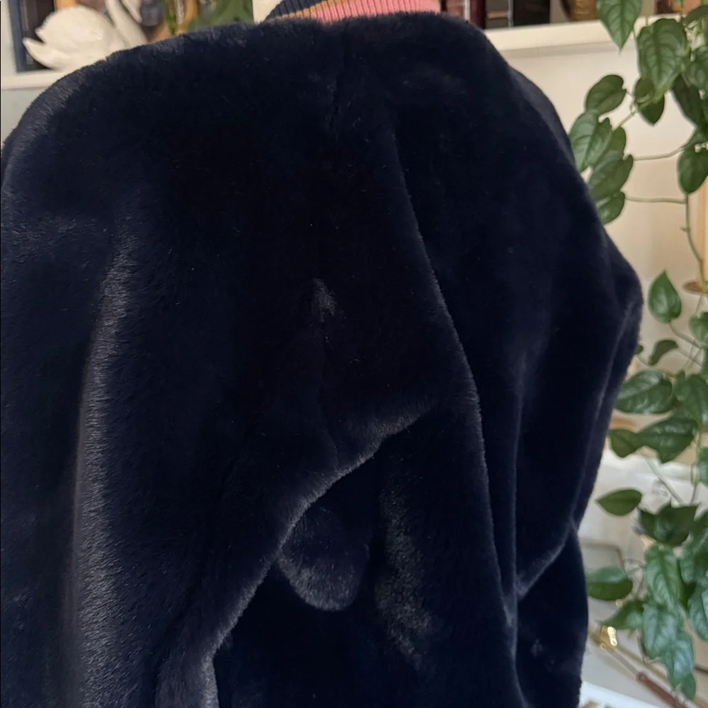 MOTHER The Letterman Faux Fur Bomber Jacket
